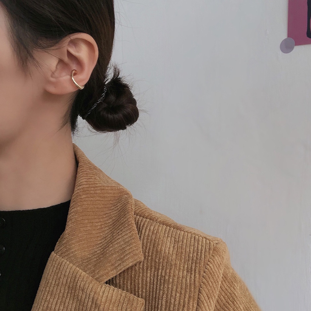 1 Pc Anting Tanpa Tindik Warna Emas Perak Untuk Wanita