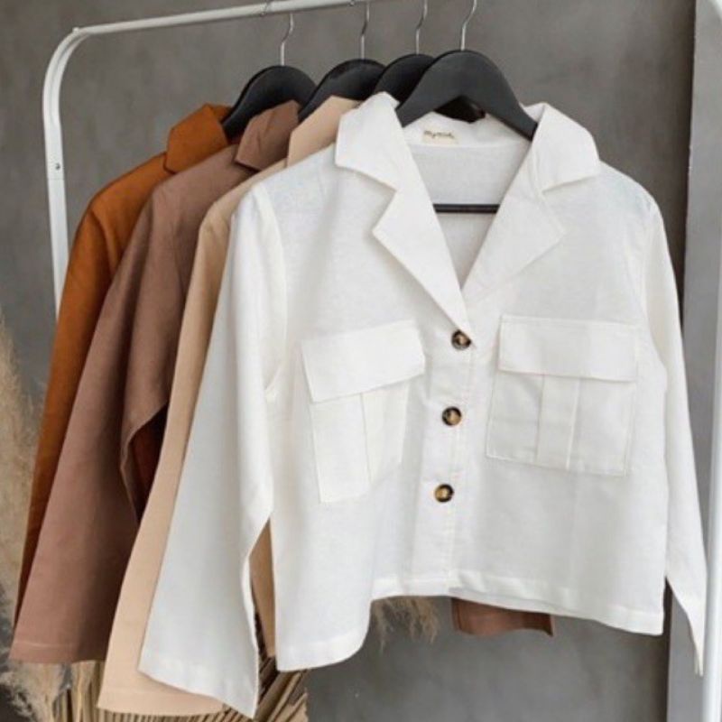 LINEN OUTER / SLEEVE JAKET / KARDIGAN SAKU NAMI SORA LALU