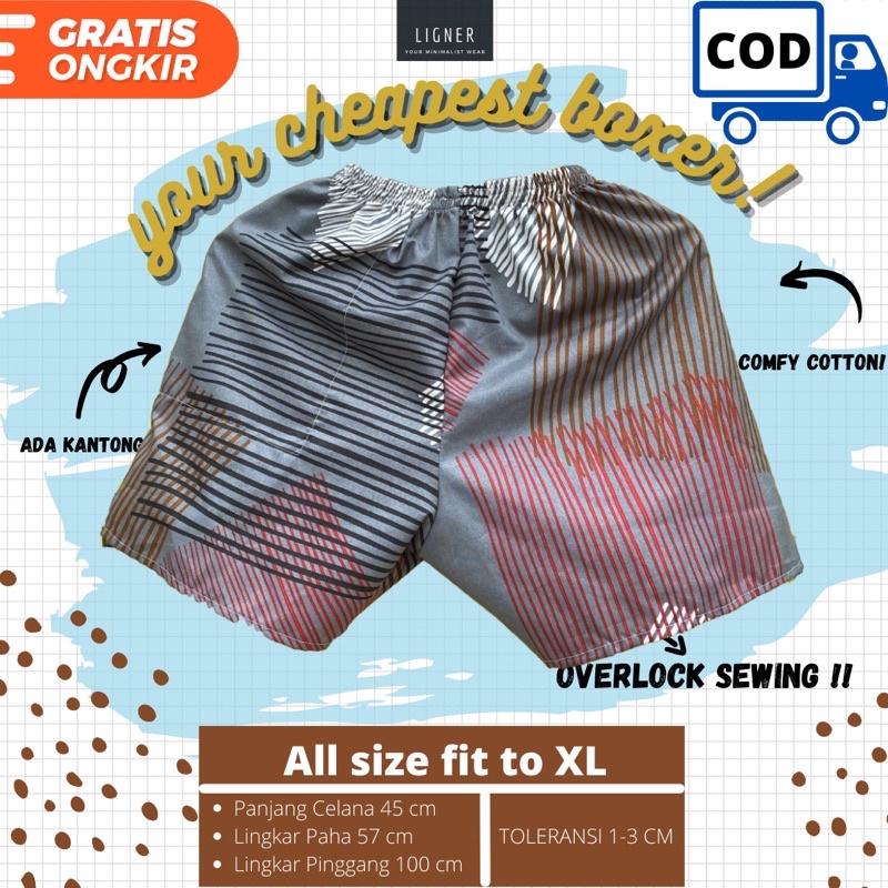ECER HARGA GROSIR TERMURAH DI SHOPEE CELANA BOXER CELANA PENDEK  PRIA WANITA CELANA KOLOR CELANA KOTAK CEALANA MOTIF-Gunners