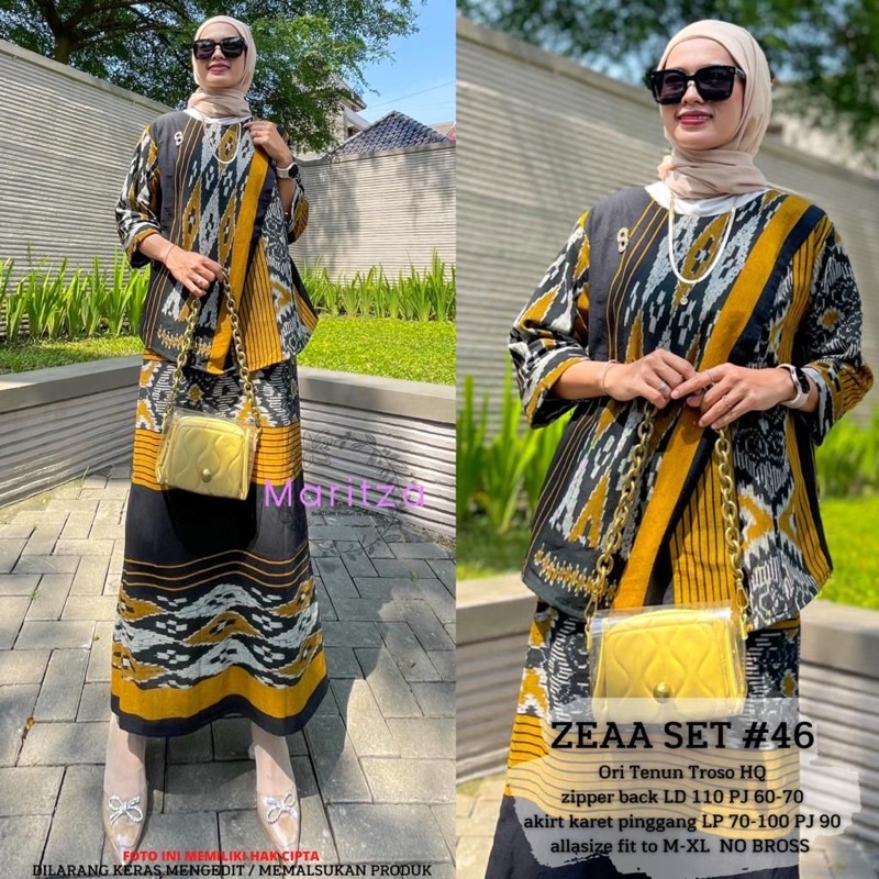 ZEAA SET by MARITZA : Setelan wanita tenun torso berkualitas nyaman halus adem original premium