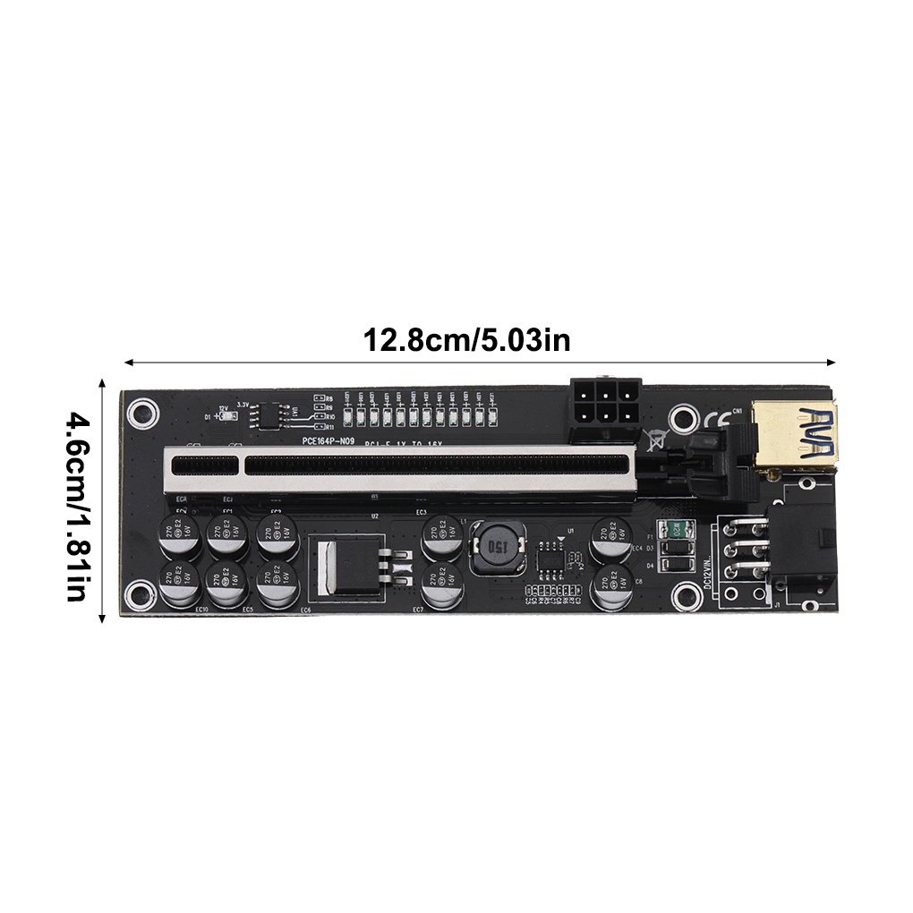 Ver011S Papan Adapter Extender Riser Card Pci-E 1x Ke 16x Graphics Usb 3.0 Gpu Dengan 6 Pin Interface Huiteni