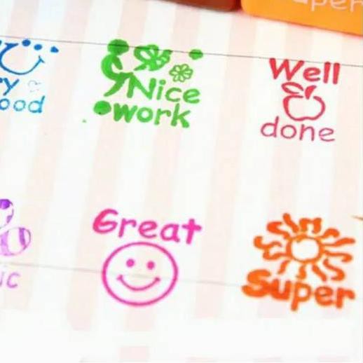 

✯ 6pcs Reward Stamp Stempel Penilaian PAUD ▲