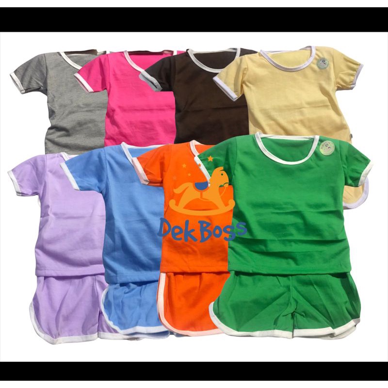 [S M L XL] PILIH WARNA Setelan bayi sni kancing depan lengan pendek newborn murah 0 6 bulan perempuan laki laki baju harian bayi cewek cowok stelan baju celana bayi