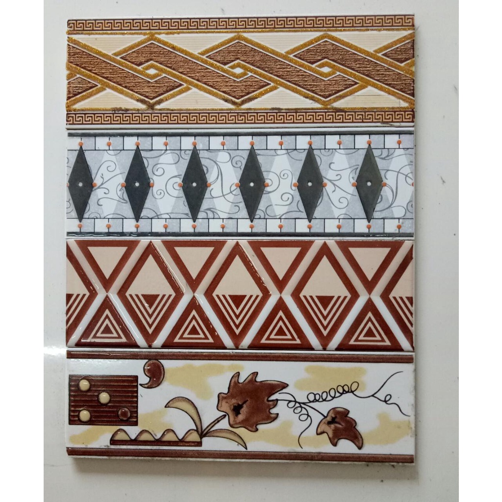 List Keramik 25cm Motif Campur Zigzag / Lis / Listello