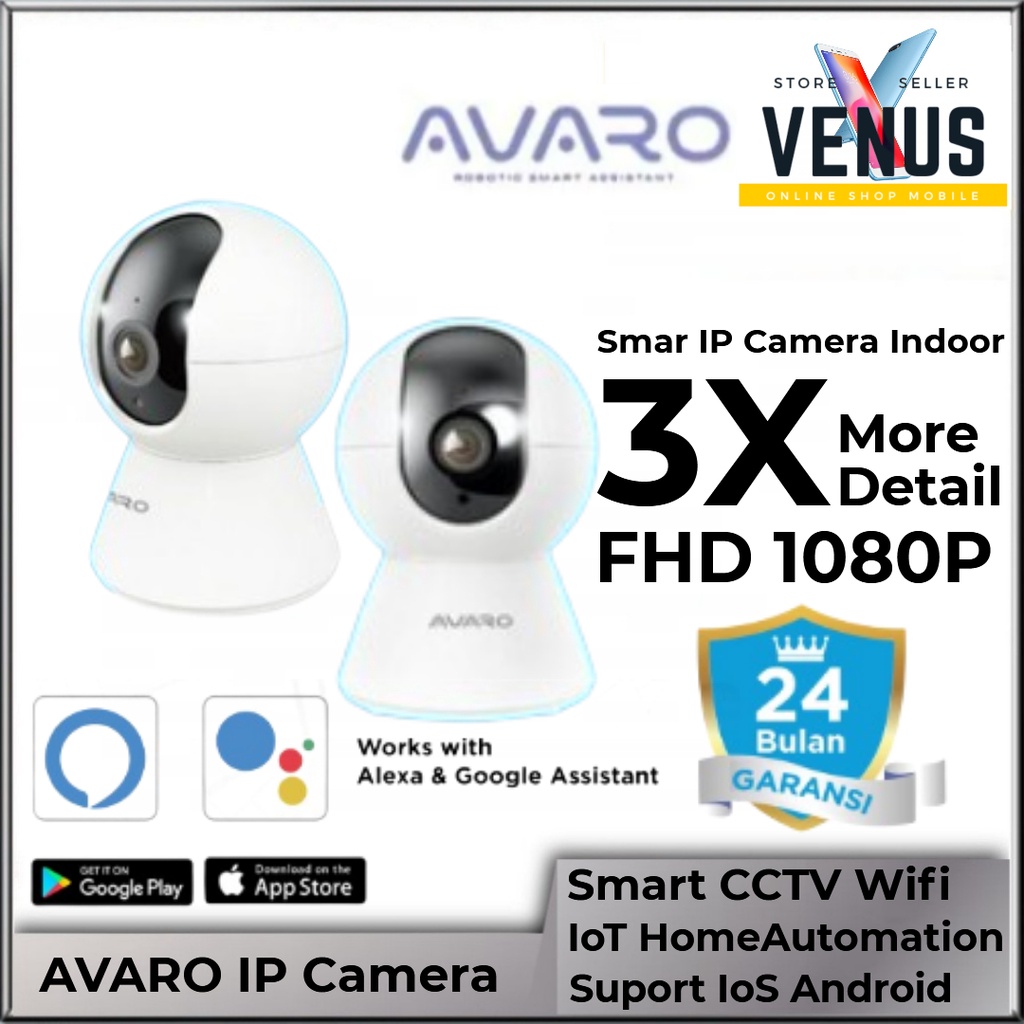 AVARO Smart IP Camera 355 Rotation 135 Visible Angel cctv wifi FHD