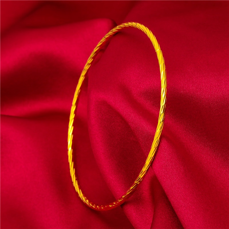 Gelang Lapis Emas Asli Kadar 375 Bentuk Lingkaran Gaya Bohemian Untuk Wanita