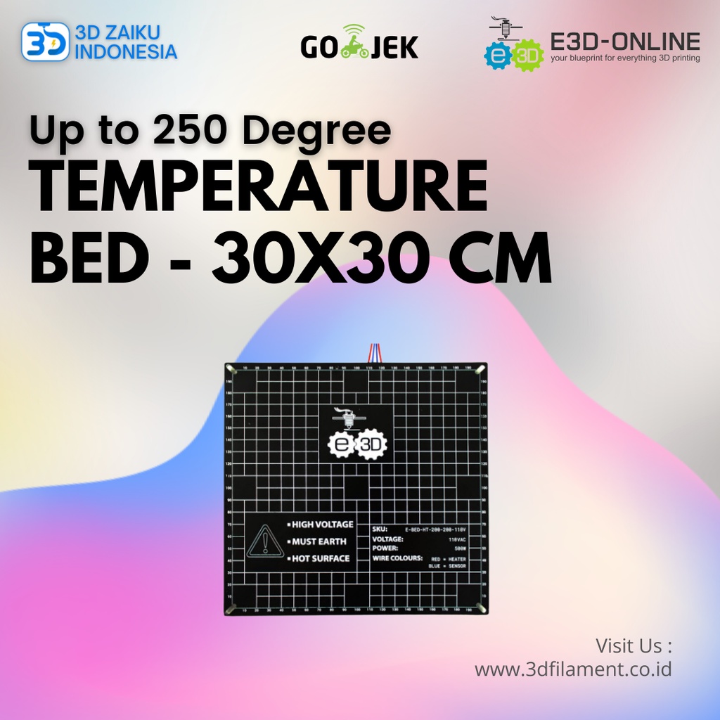 Original E3D High Temperature Heated Bed 30x30 cm Up to 250 Degree Bed