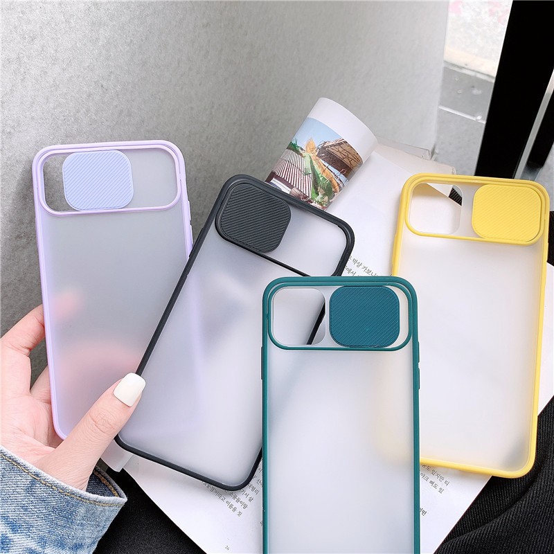 【Ready Stock】iPhone case iPhone 12 Slide Camera Lens Protection Phone Case for IPhone 11 Pro Max X XS Max XR 6 6S 7 8 SE 2020 Plus X Matte Transparent Hard Back Cover