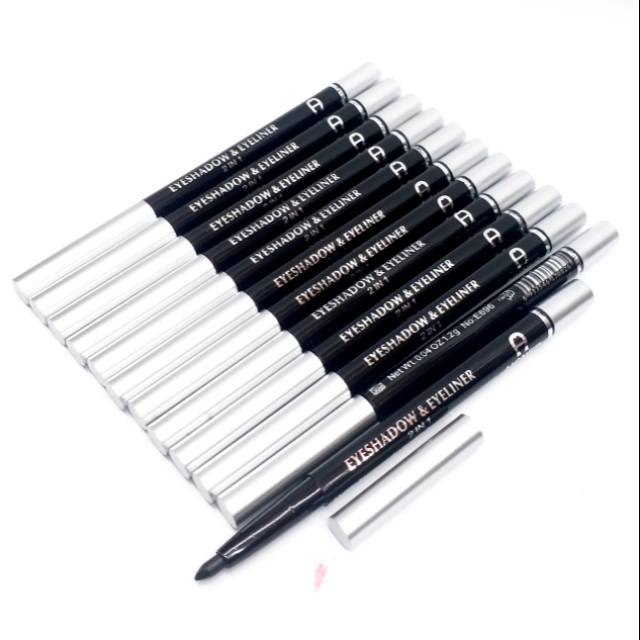 EYESHADOW &amp; EYELINER PENSIL EIGNER HITAM &amp; SILVER / lusinan