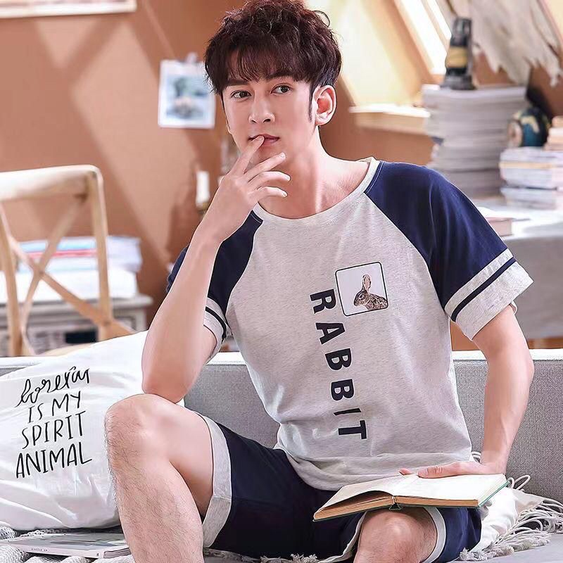 PIYAMA PRIA SPANDEX IMPORT BAJU TIDUR COWOK SETELAN CELANA PENDEK KAOS PREMIUM SIZE KOREAN STYLE