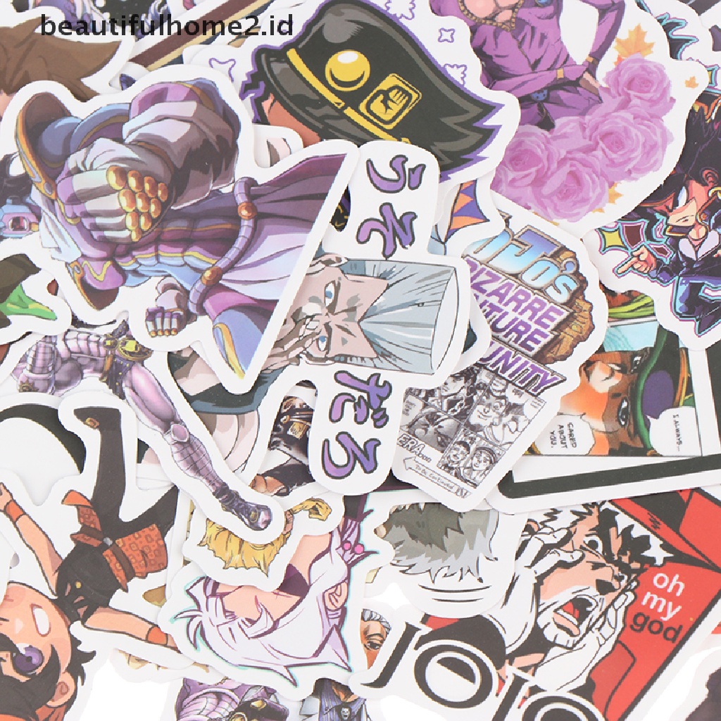 50 Pcs Stiker Jojos Bizzare Adventure Untuk Sepeda Motor Laptop Skateboard