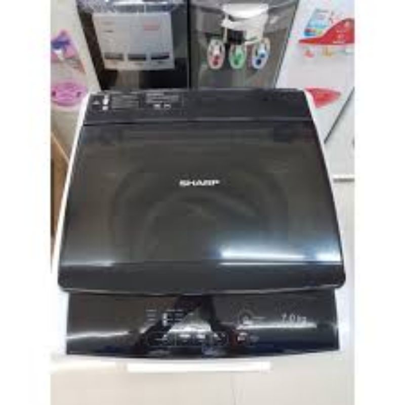 Mesin cuci sharp ES-G876P-GY top loading 7 kg 1 tabung 420 Watt
