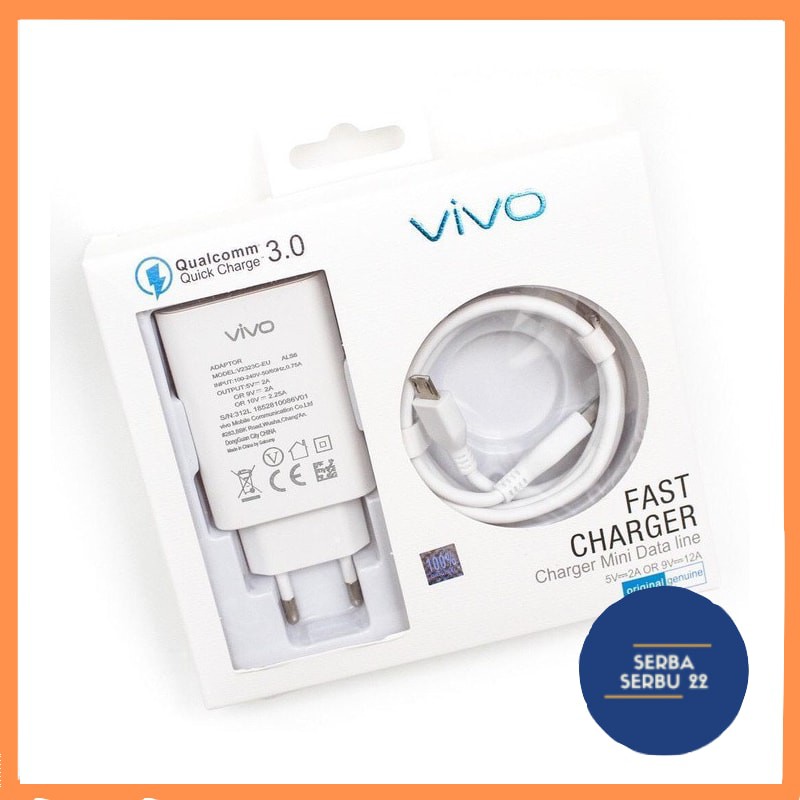 Charger Vivo Micro Original 100% Support Fast Charging Qualcomm 3.0