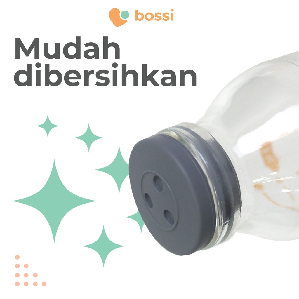 Botol Kaca Penyimpanan ASI Bossi 50 ml 1 Box Isi 8 Botol