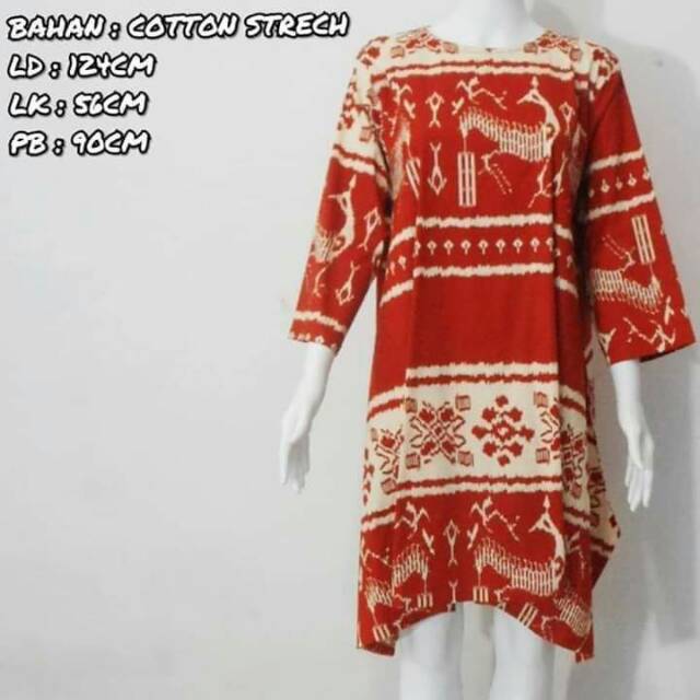 Dress Batik Tenun Wanita Bigsize 9463