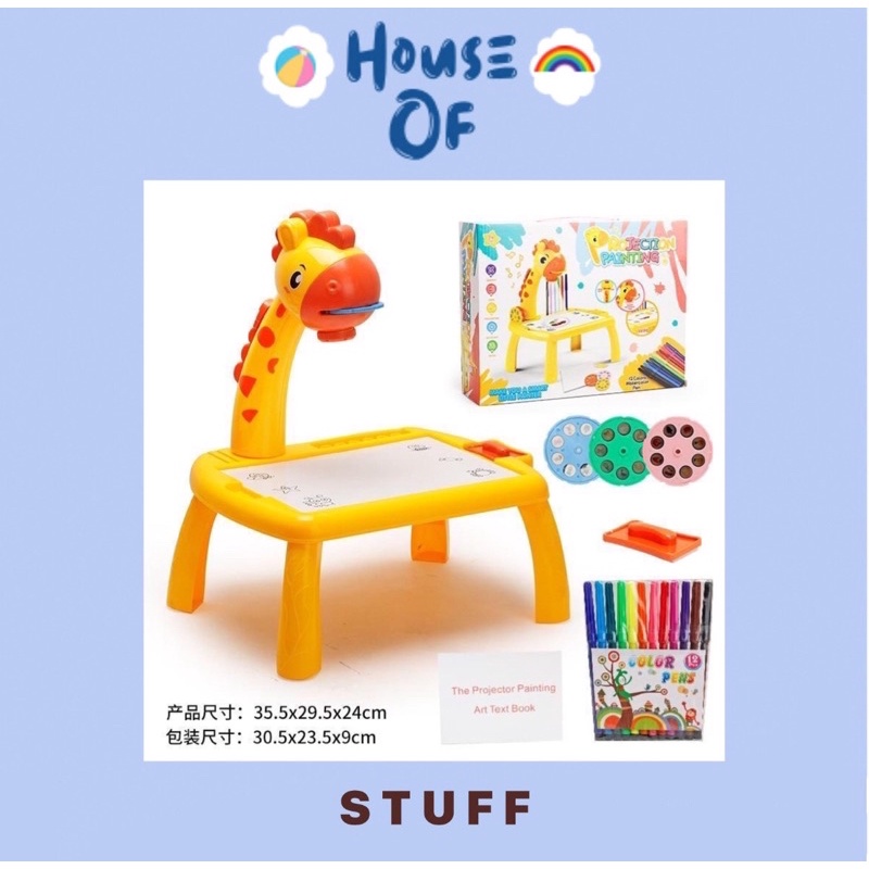 Meja Gambar Anak Proyektor - Gambar Edukasi Anak - Mainan Menggambar - Mainan Melukis - Mainan Eduka