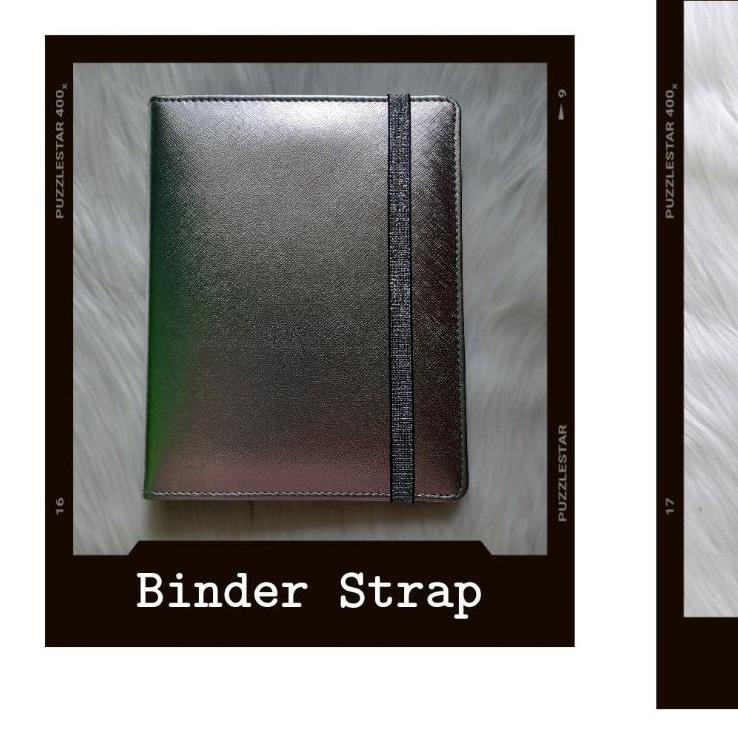 

Promo Terbaru Binder Strap Glitter Kulit Premium Metalik A5 B5 Silver Gold Rosegold peach