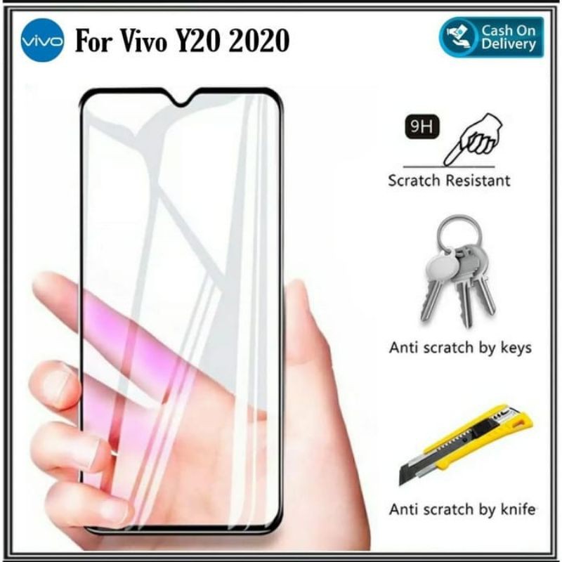 Tempered Glass Vivo Y20/Y20i/Y20S Full Cover Protector Quality