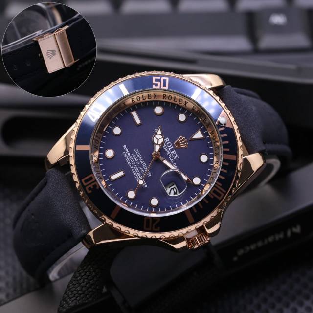 New arrival/jam tangan pria ROLEX SUBMARINER sporty tanggal aktif strap kulit