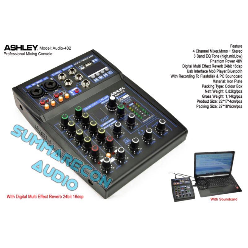 Mixer Ashley Audio 402 Original Bluetooth Kualitas Terbaik