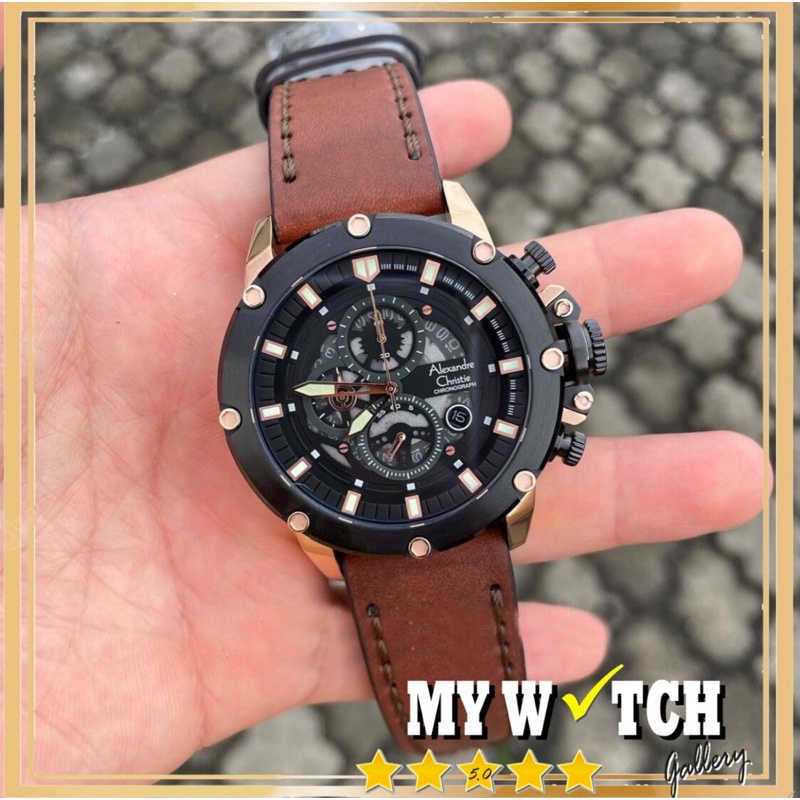 Alexandre Christie / Alexander AC 6564 MC Jam Tangan Pria Chronograph Original Diameter 4,6 cm