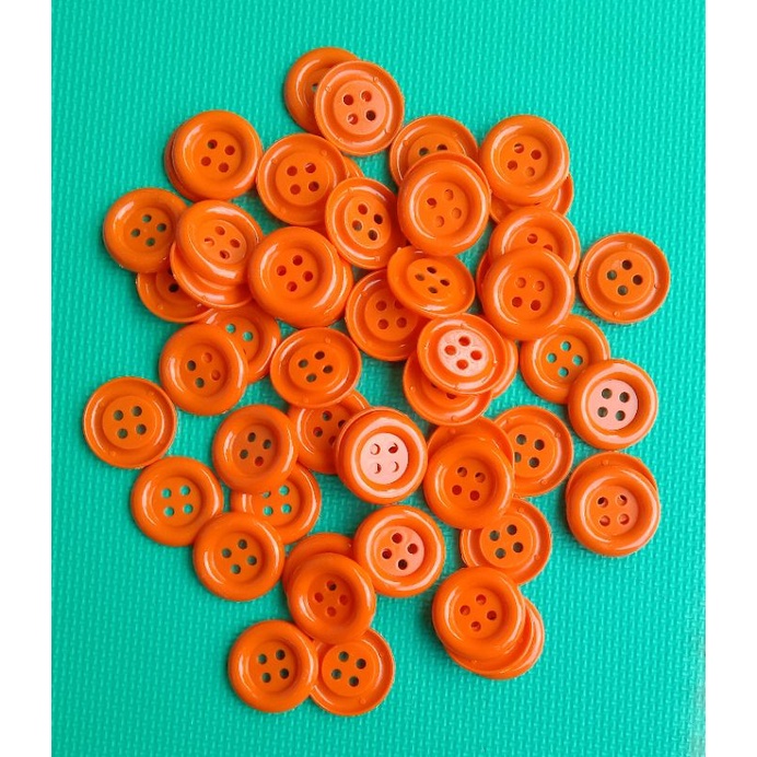 KANCING BAJU BESAR JUMBO 3,5CM 1DOZEN (12 BIJI) WARNA ORANGE, MERONCE KANCING BAJU, KONEKTOR MASKER.