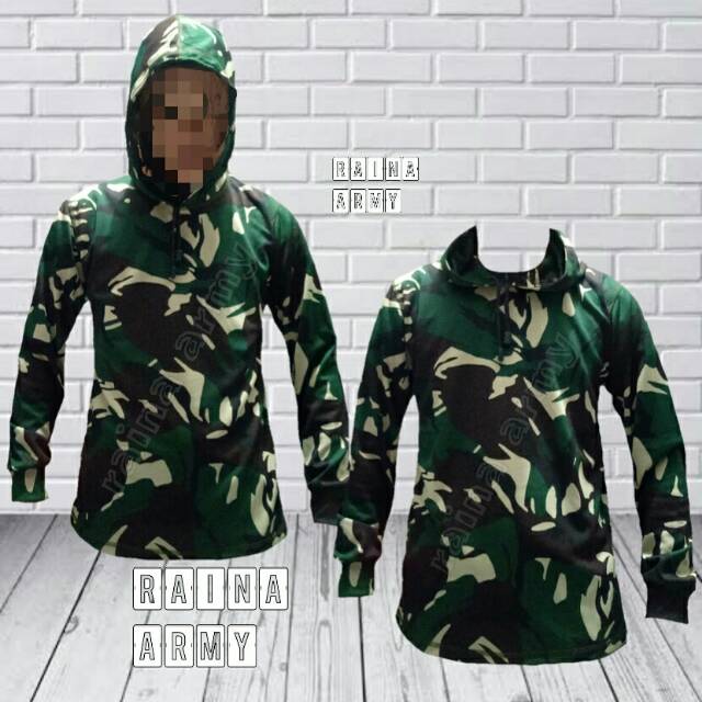 kaos hoodie jersey dryfit hodie lengan panjang loreng tni malvinas