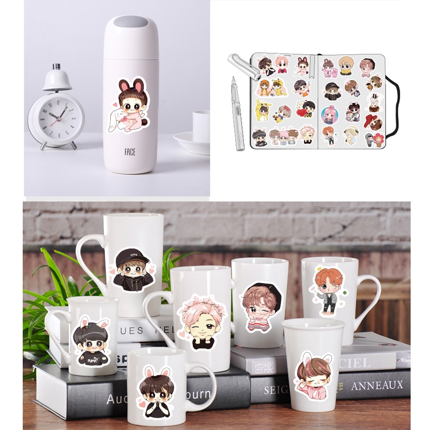 BT21 40pcs KPOP BTS EMOJI Stickers Cute Cartoon Bangtan Boys for Cellphone Cup Notebook Diary Decor