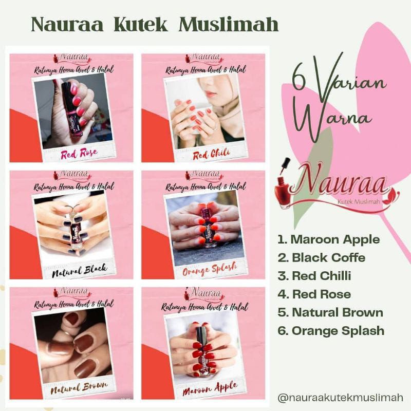 Naura kutek Muslimah/ Kuteks Halal Muslimah Perawatan Kecantikan (Bisa COD)