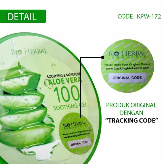 BIO HERBAL ALOE VERA GEL SOOTHING &amp; MOISTURE ORIGINAL BPOM PELEMBAB MUKA PERAWATAN KECANTIKAN WAJAH LIDAH BUAYA HERBAL