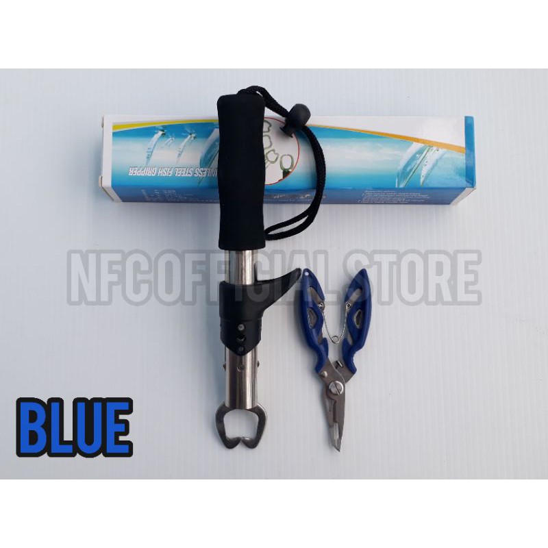 MURAH, 1set Alat penjepit mulut ikan / lip grip + Tang mancing split ring (cutting line / potong)