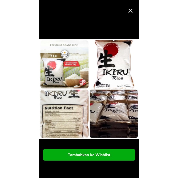 

978Eq010W Ikiru Rice - Beras Ikiru - Beras Jepang 5 Kg WQ2