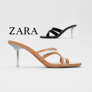  Zara  Stiletto Vinyl Heeled Sandal  Shopee  Indonesia