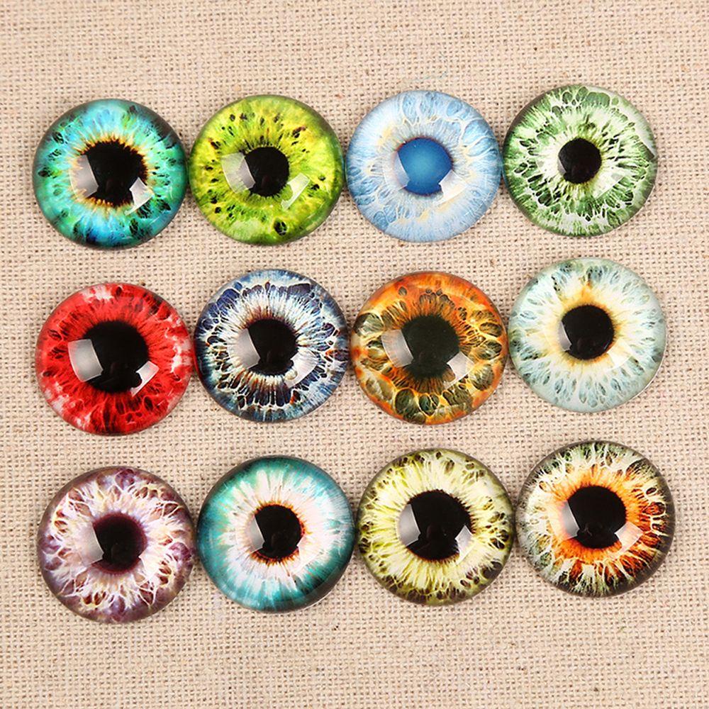 Mata Boneka QUINTON 20Pcs /Set Hewan Buatan Tangan Perhiasan Boneka Mainan Mata Palsu Cabochon DIY Toy Eyes