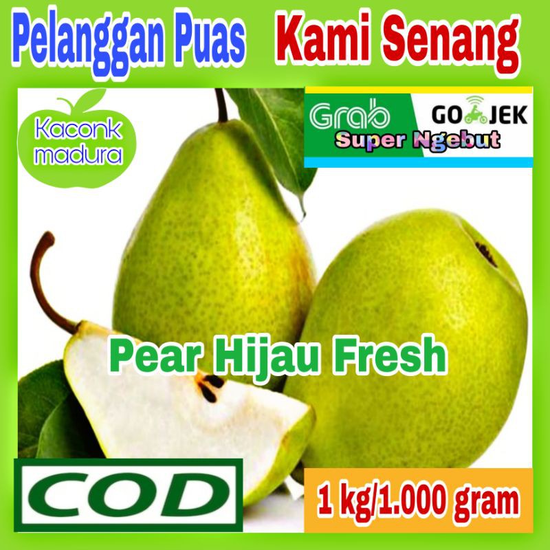 

Buah Pir Hijau / Pear Pakham / Pir Jambu Murah 1kg Fresh/pear hijau/buah segar/buah/fruit fresh