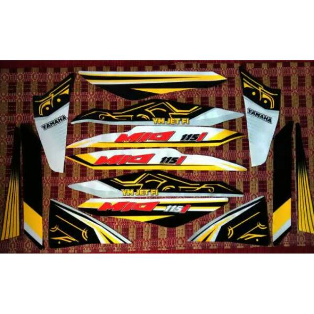 Striping mio j/gt list hitam batik kuning 097