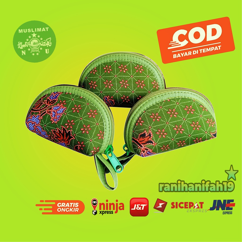 Dompet Wanita Dompet Koin Mini Bahan Kain Batik Muslimat untuk Souvenir