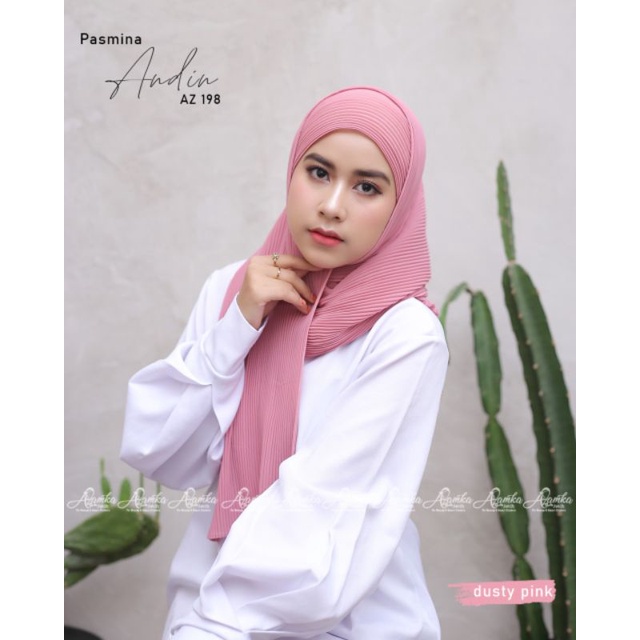 Pashmina plisket Andin by Azamka-Dustypink