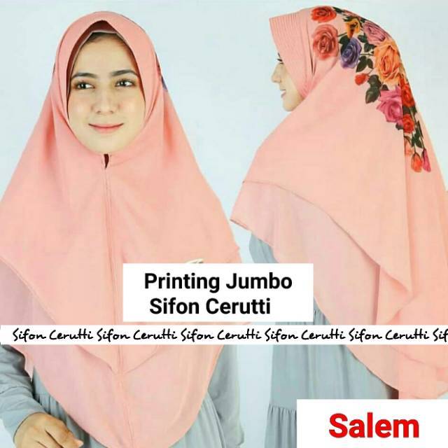 Khimar Printing Jumbo Pinguin 2 Layer