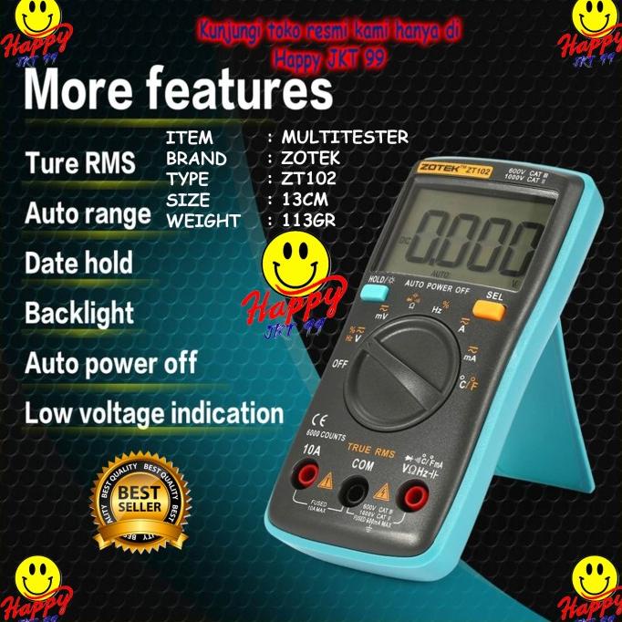 ORIGINAL AVOMETER DIGITAL ZOTEK ZT102 / MULTITESTER DIGITAL ZT 102