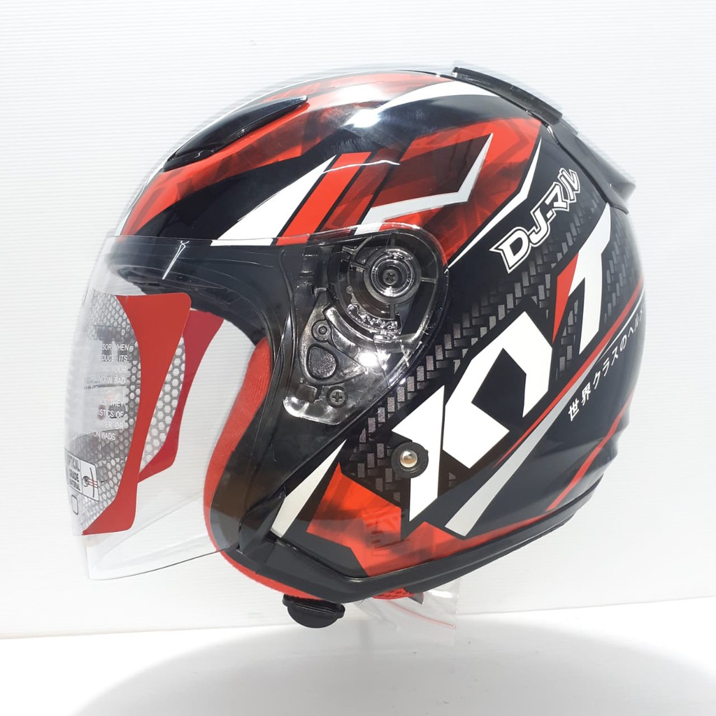 HELM HALF FACE DJ MARU MOTIF SERI #15 BLACK RED