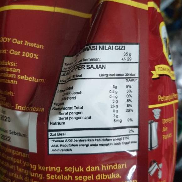 

♢933❄ Haverjoy Havermout Australian Oats Instant 1kg Oat ☆