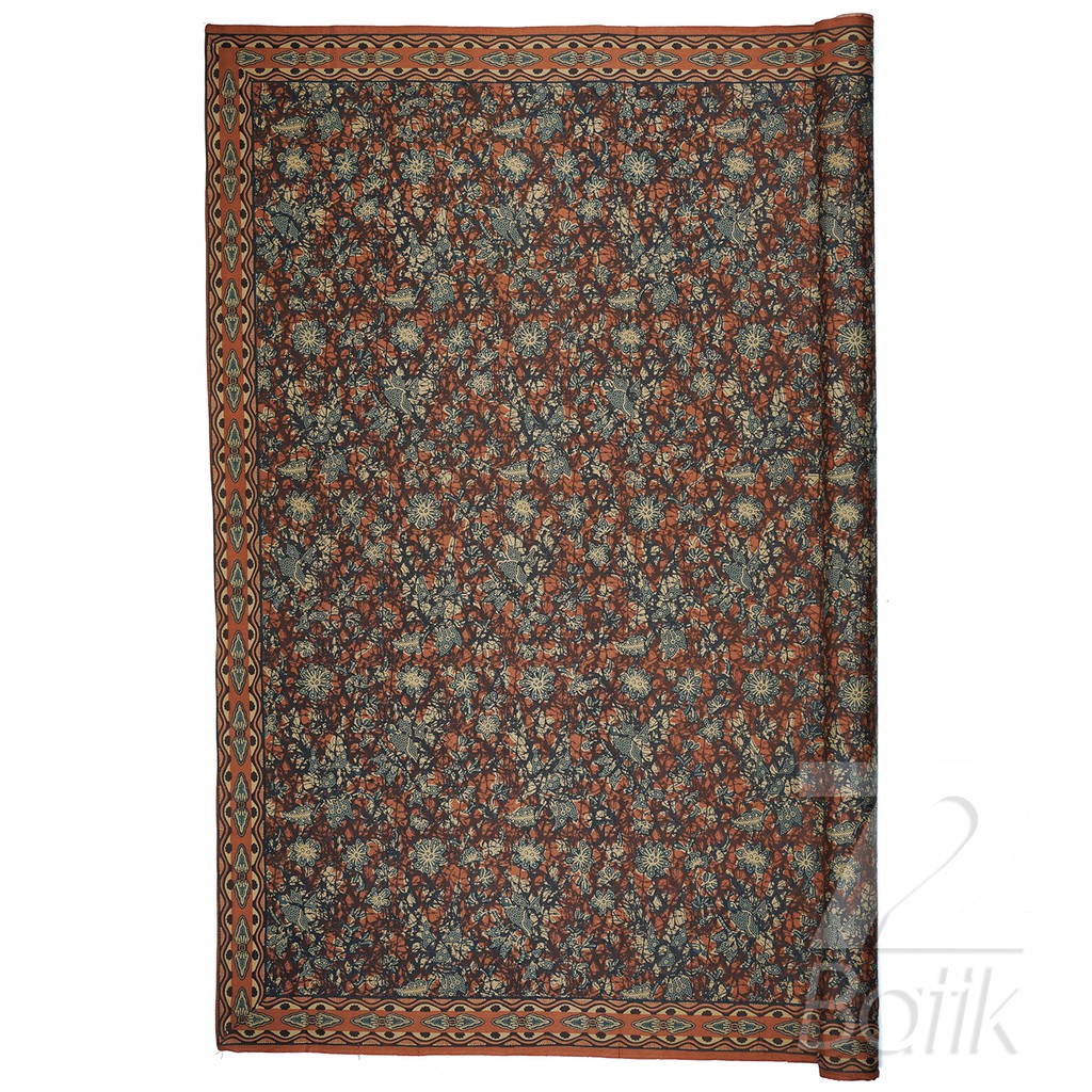 KAIN BATIK KATUN Premium Motif Burung Warna Orange Oren Oranye 726257 Cap 72 Jarik Jarit Samping Kebat Panjang Batik Katun Modern Premium Bahan Seragam Batik Pernikahan Kantor Keluarga Murah Kamen Jadi Batik Bali Lembaran