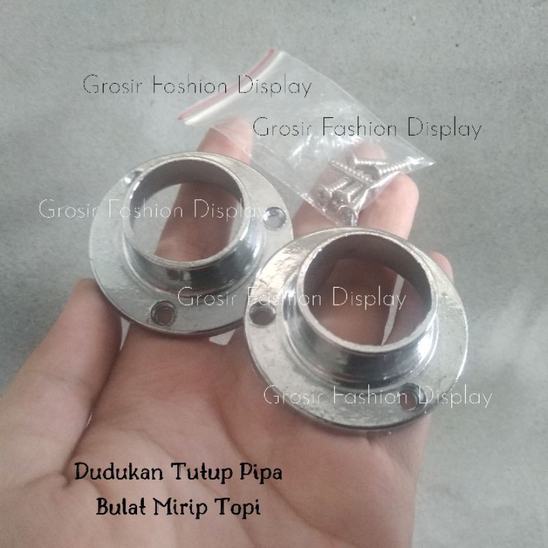 Dudukan Pipa Bulat Mirip Topi Penyangga Pipa Bulat Di Tembok Dop Pipa Bulat Gawang Dinding (BH)