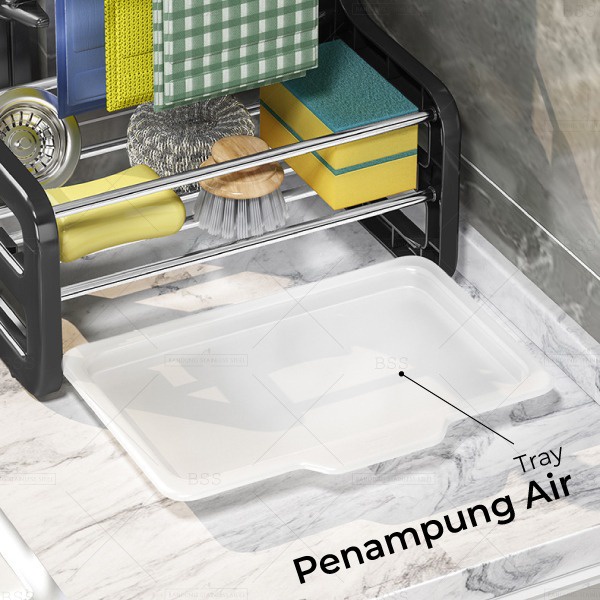 Tempat Penyimpanan Spons Rak Serbet Organizer Gantung Multifungsi Kain Lap Rak Dapur Spon Sabun