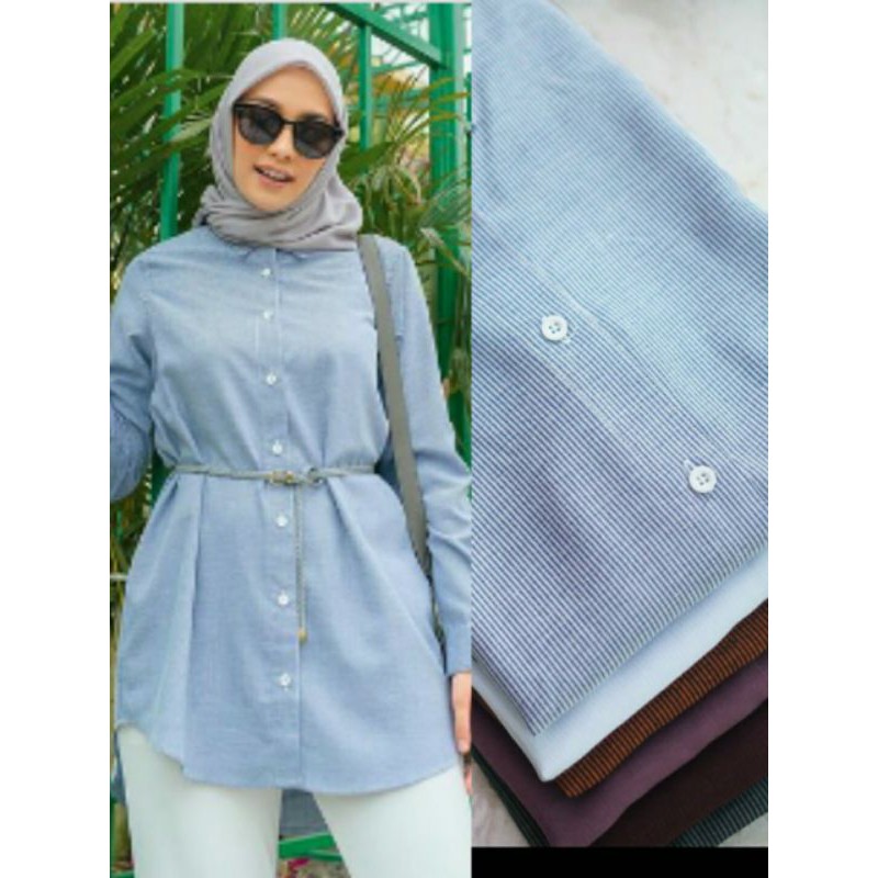 Atasan wanita/kemeja Heaven Lights Daily shirt  blue jeans size L
