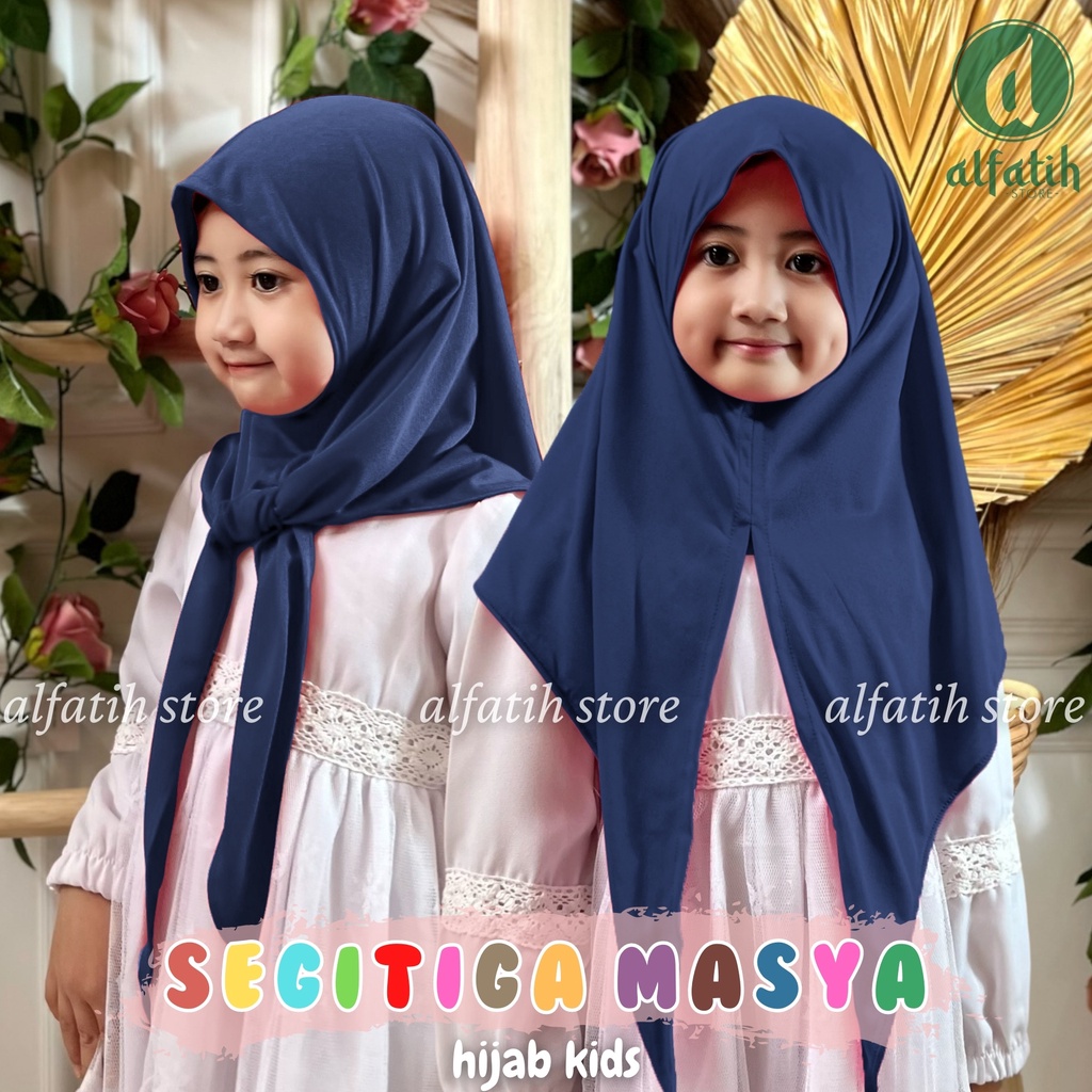 jilbab anak segitiga pita masya jersey / pasmina segitiga anak / hijab anak segi tiga malaya / kerudung anak malaya