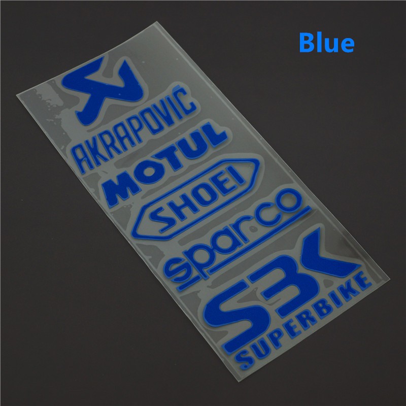 Sticker Decal Reflektor Dekorasi Motor Motif Tulisan AKPAPOVIC MOTUL Shoesi SBK