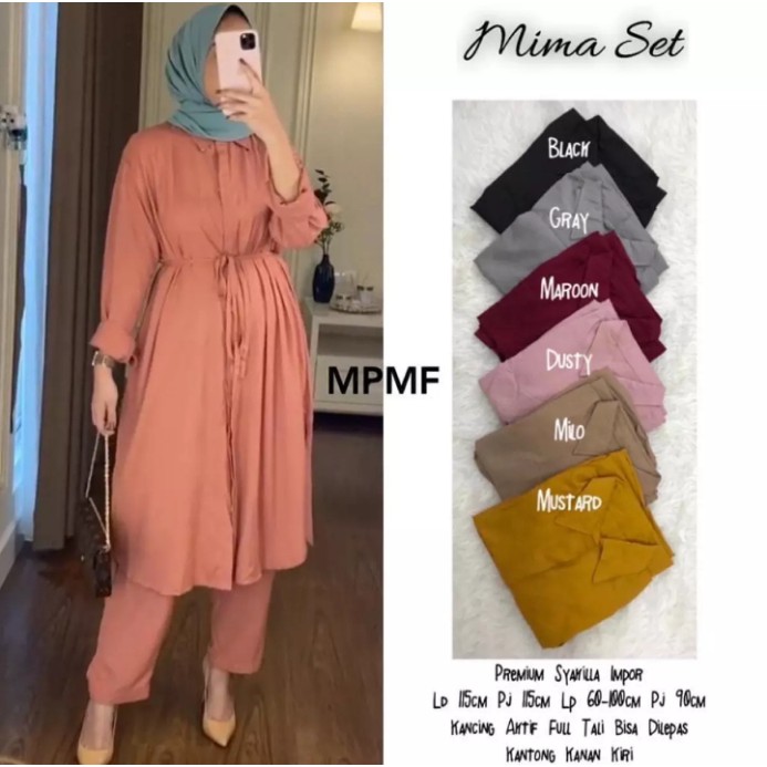 New Setelan Long Tunik Polos || Grosir Setelan Murah || Setelan Rayon Polos || Fashion Kekinian
