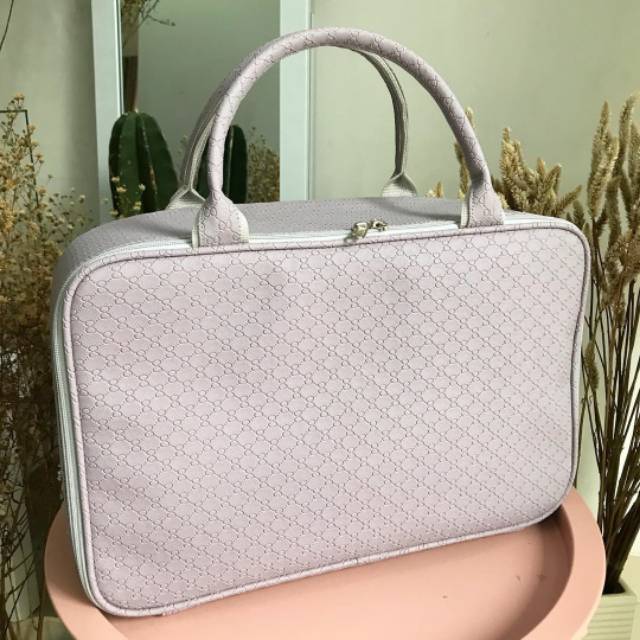 COD koper mini travel bag simple murah elegan tas pakaian anti air motif q kecil ungu